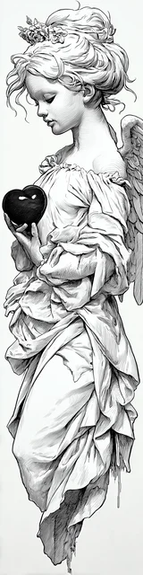Free angel bookmark to color featuring intricate angel coloring bookmark
